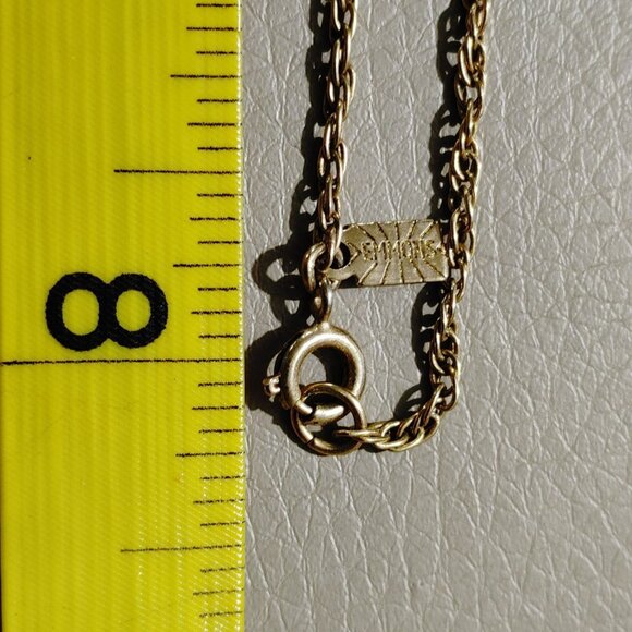 Emmons Necklace Gold Tone 5 Strand Chain Vintage Geometric Accent 16 Inches - Picture 4 of 11